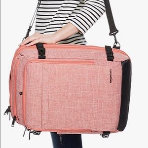 Amazon Basics Slim Carry On Laptop Travel Weekender Backpack - Salmon